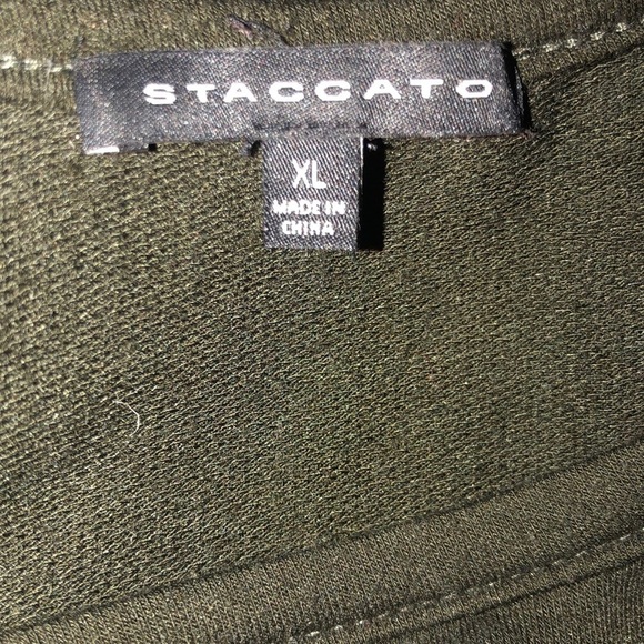 Women's Olive Green Staccato Alberta Lace Up Back Knit Top - Size XL - Picture 7 of 7